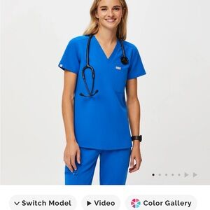 Figs Bundle of 2 Royal Blue Catarina Scrub Tops